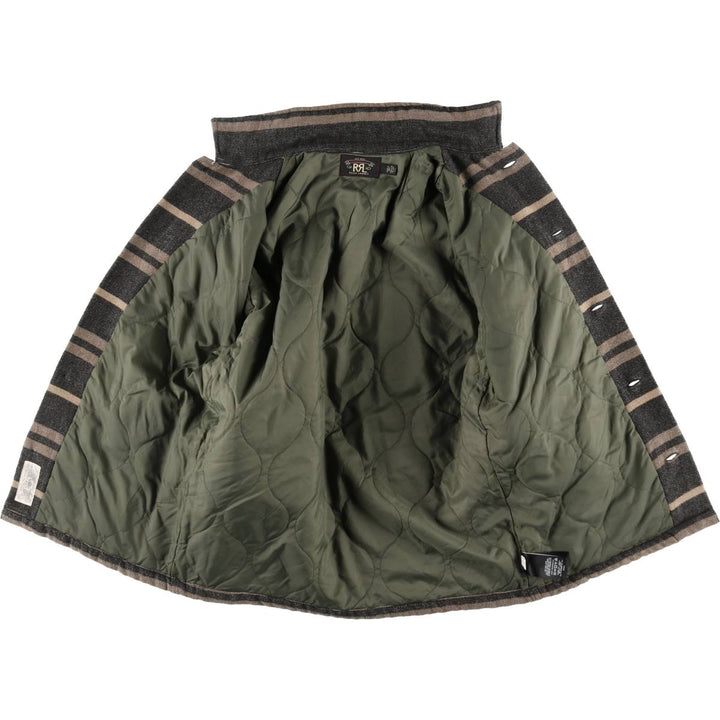 Ralph Lauren RRL Double RL 2nd Edition Multi-Border Shirt Jacket Men's S Size polyester Charcoal Vintage Second Hand