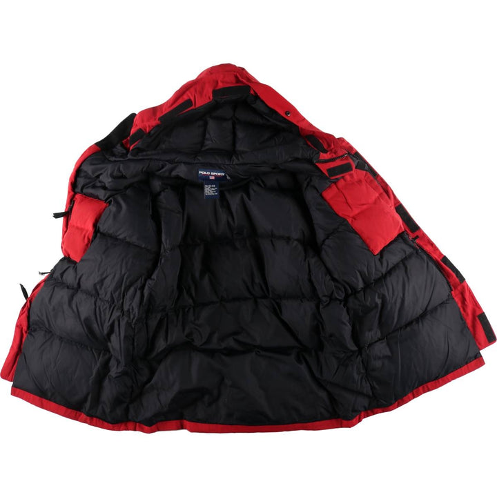 Vintage 90'S Ralph Lauren POLO SPORT down parka, men's size XL Nylon red type Vintage Second Hand