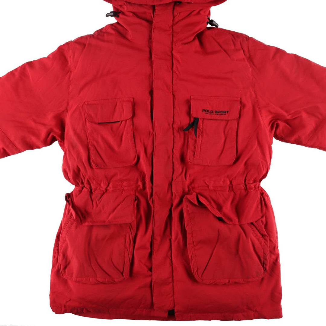 Vintage 90'S Ralph Lauren POLO SPORT down parka, men's size XL Nylon red type Vintage Second Hand