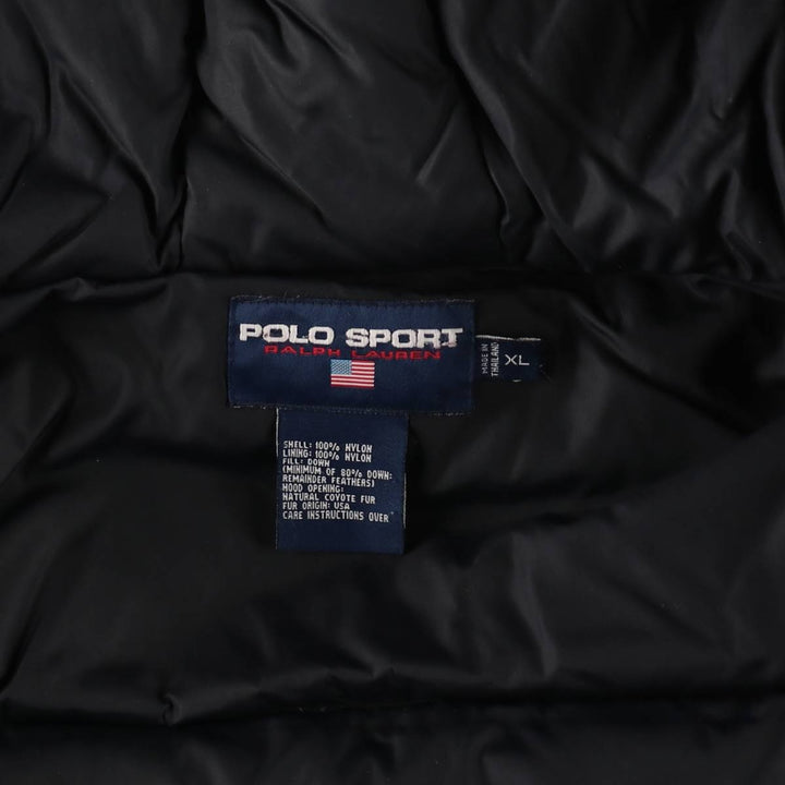 Vintage 90'S Ralph Lauren POLO SPORT down parka, men's size XL Nylon red type Vintage Second Hand