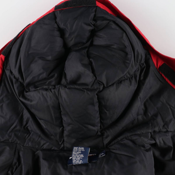 Vintage 90'S Ralph Lauren POLO SPORT down parka, men's size XL Nylon red type Vintage Second Hand
