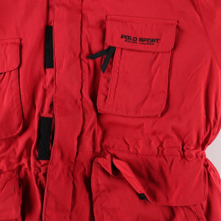 Vintage 90'S Ralph Lauren POLO SPORT down parka, men's size XL Nylon red type Vintage Second Hand