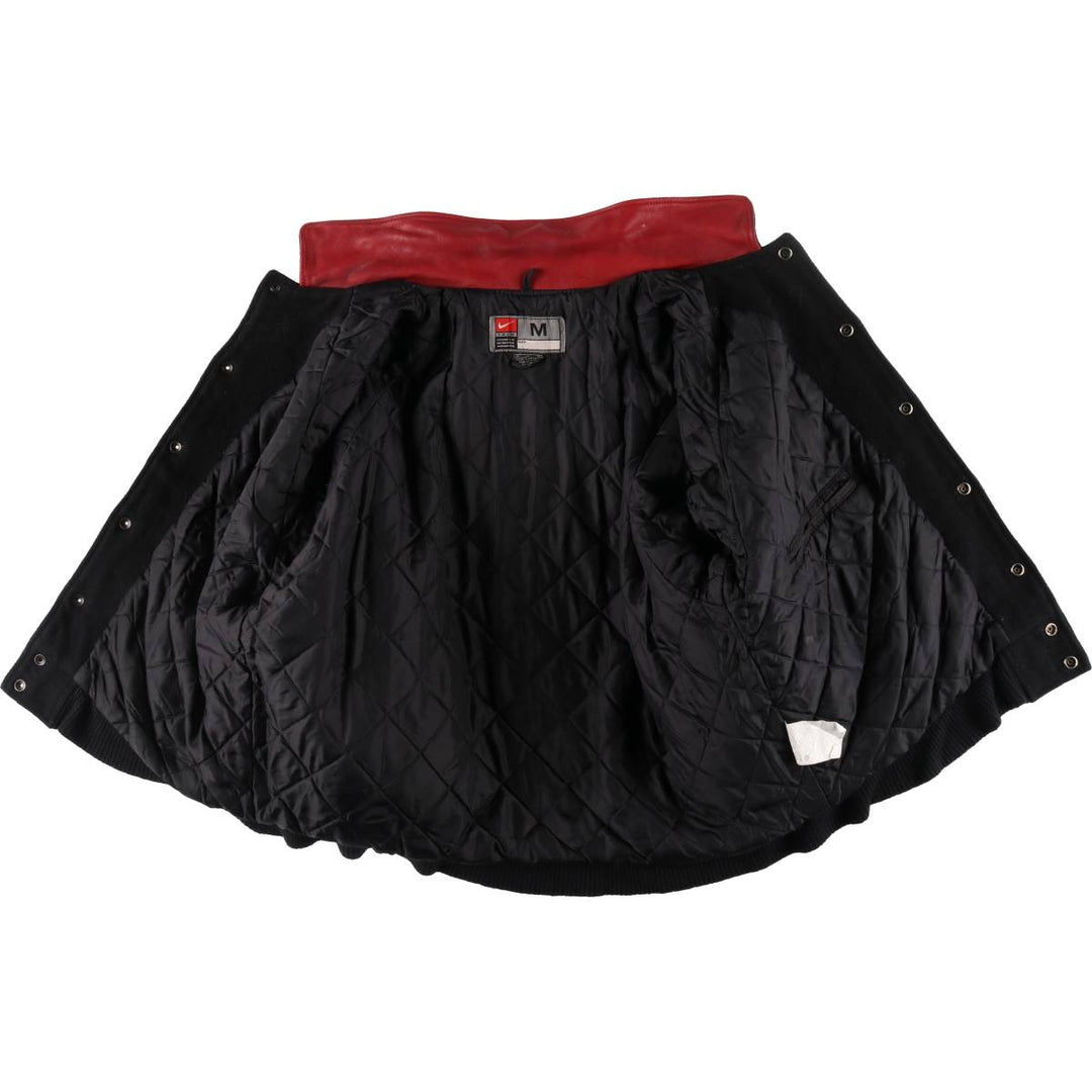 90'S Nike TEAM Sleeve Leather Wool Stadium Jacket Award Jacket Varsity Jacket Made in Canada Men's M Size Vintage /evb008357