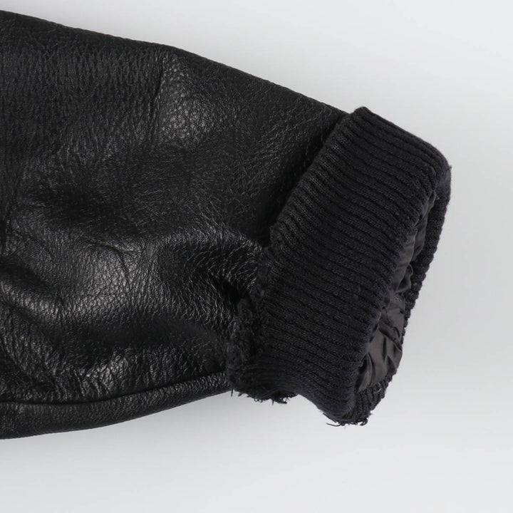 90'S Nike TEAM Sleeve Leather Wool Stadium Jacket Award Jacket Varsity Jacket Made in Canada Men's M Size Vintage /evb008357