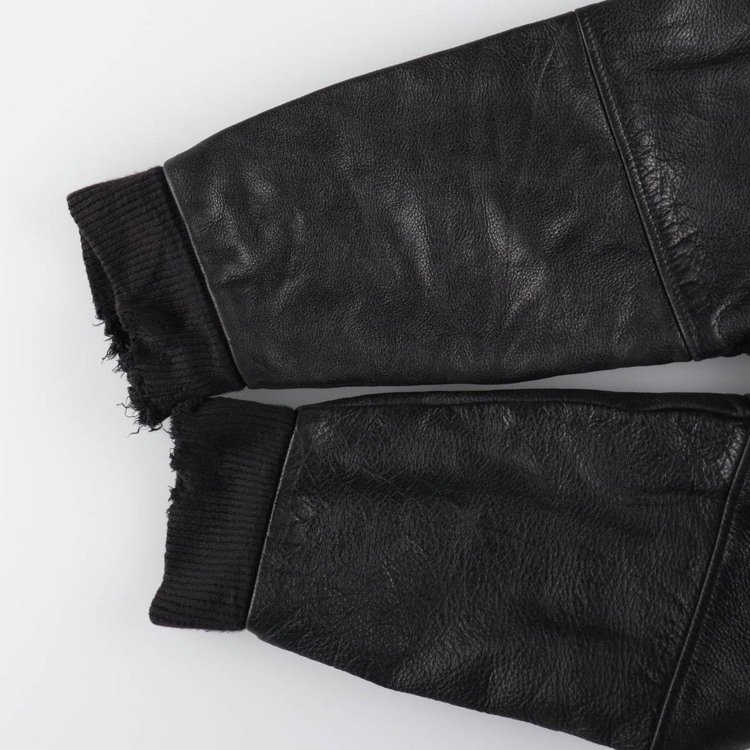 90'S Nike TEAM Sleeve Leather Wool Stadium Jacket Award Jacket Varsity Jacket Made in Canada Men's M Size Vintage /evb008357