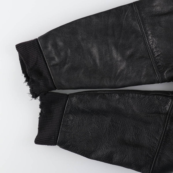 90'S Nike TEAM Sleeve Leather Wool Stadium Jacket Award Jacket Varsity Jacket Made in Canada Men's M Size Vintage /evb008357