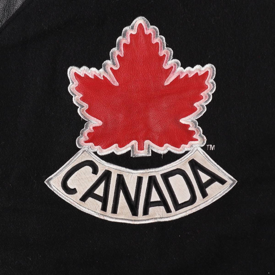 90'S Nike TEAM Sleeve Leather Wool Stadium Jacket Award Jacket Varsity Jacket Made in Canada Men's M Size Vintage /evb008357