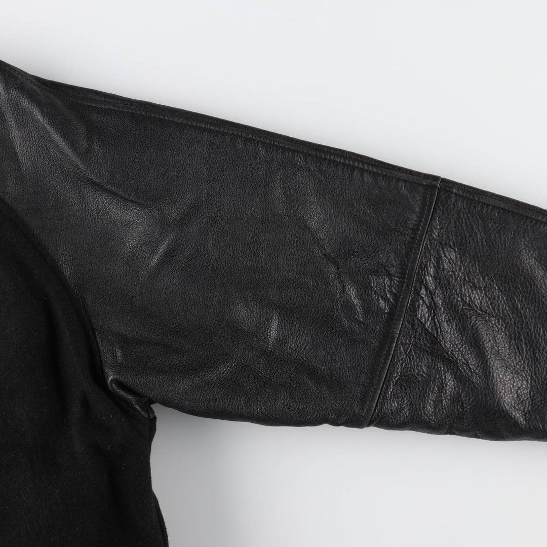 90'S Nike TEAM Sleeve Leather Wool Stadium Jacket Award Jacket Varsity Jacket Made in Canada Men's M Size Vintage /evb008357