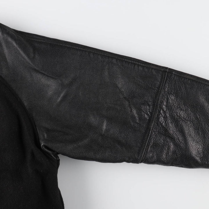 90'S Nike TEAM Sleeve Leather Wool Stadium Jacket Award Jacket Varsity Jacket Made in Canada Men's M Size Vintage /evb008357