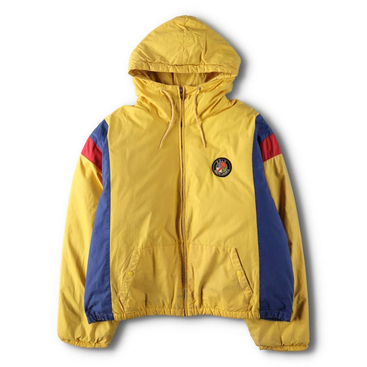 Vintage 90'S Ralph Lauren POLO by Ralph Lauren Cookie Patch Down Parka, Men's Size L cotton yellow type Vintage Second Hand