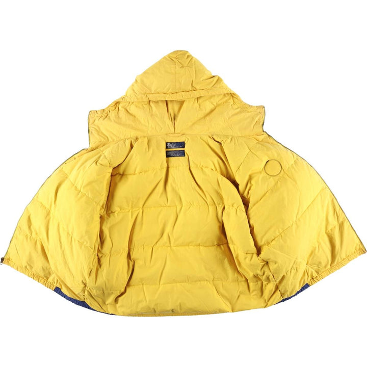 Vintage 90'S Ralph Lauren POLO by Ralph Lauren Cookie Patch Down Parka, Men's Size L cotton yellow type Vintage Second Hand