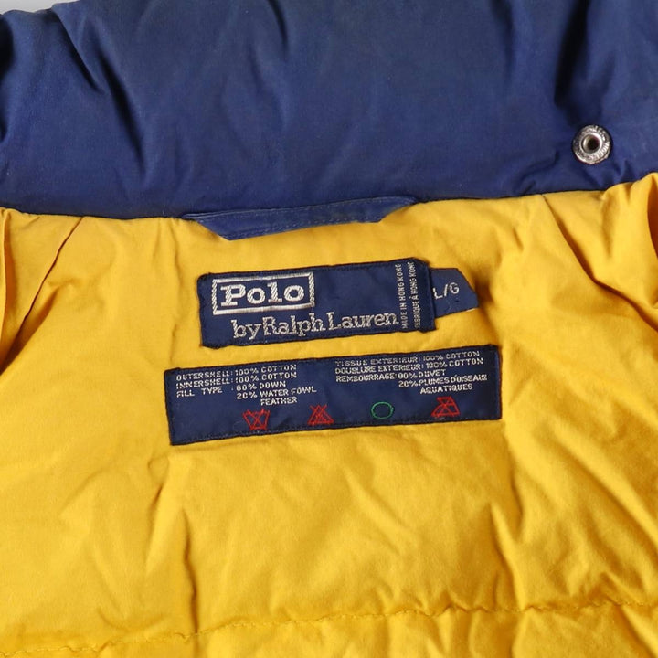 Vintage 1990'S Ralph Lauren POLO by Ralph Lauren down jacket, size L, men's cotton multicolor Vintage Second Hand