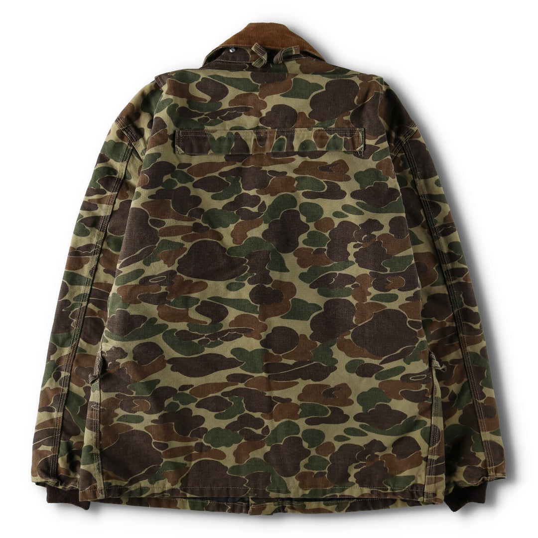 80's Carhartt 100th Anniversary Model Camouflage Pattern Duck Hunter Camo Duck Hunting Jacket Men's L Size Vintage /evb008400