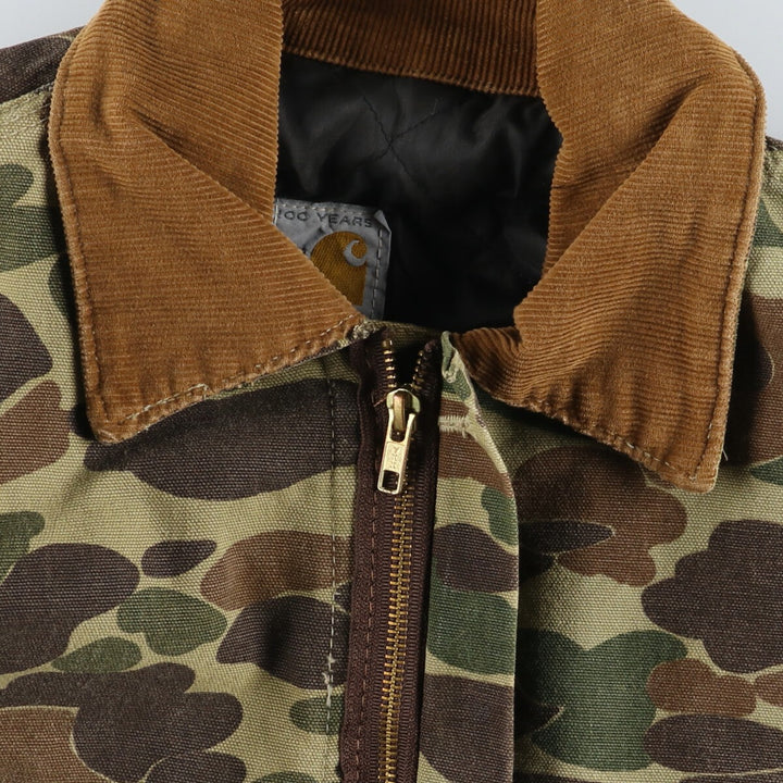 80's Carhartt 100th Anniversary Model Camouflage Pattern Duck Hunter Camo Duck Hunting Jacket Men's L Size Vintage /evb008400