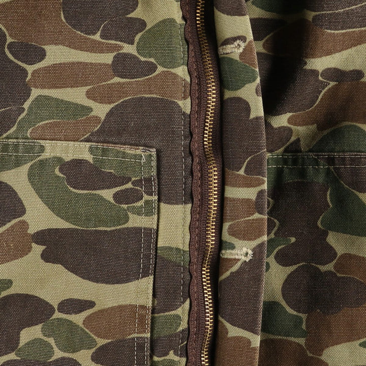 80's Carhartt 100th Anniversary Model Camouflage Pattern Duck Hunter Camo Duck Hunting Jacket Men's L Size Vintage /evb008400