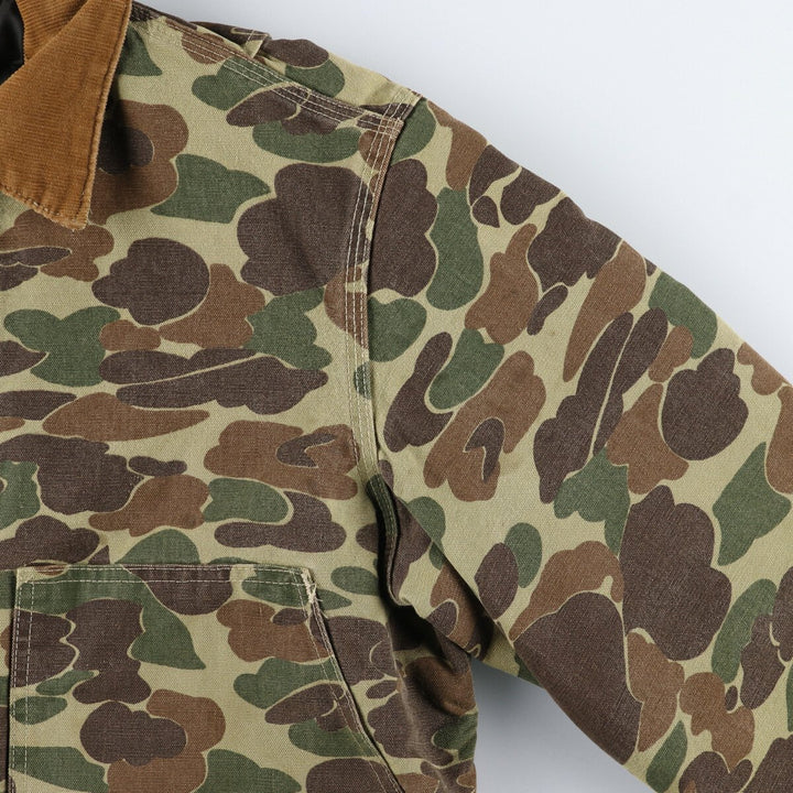 80's Carhartt 100th Anniversary Model Camouflage Pattern Duck Hunter Camo Duck Hunting Jacket Men's L Size Vintage /evb008400