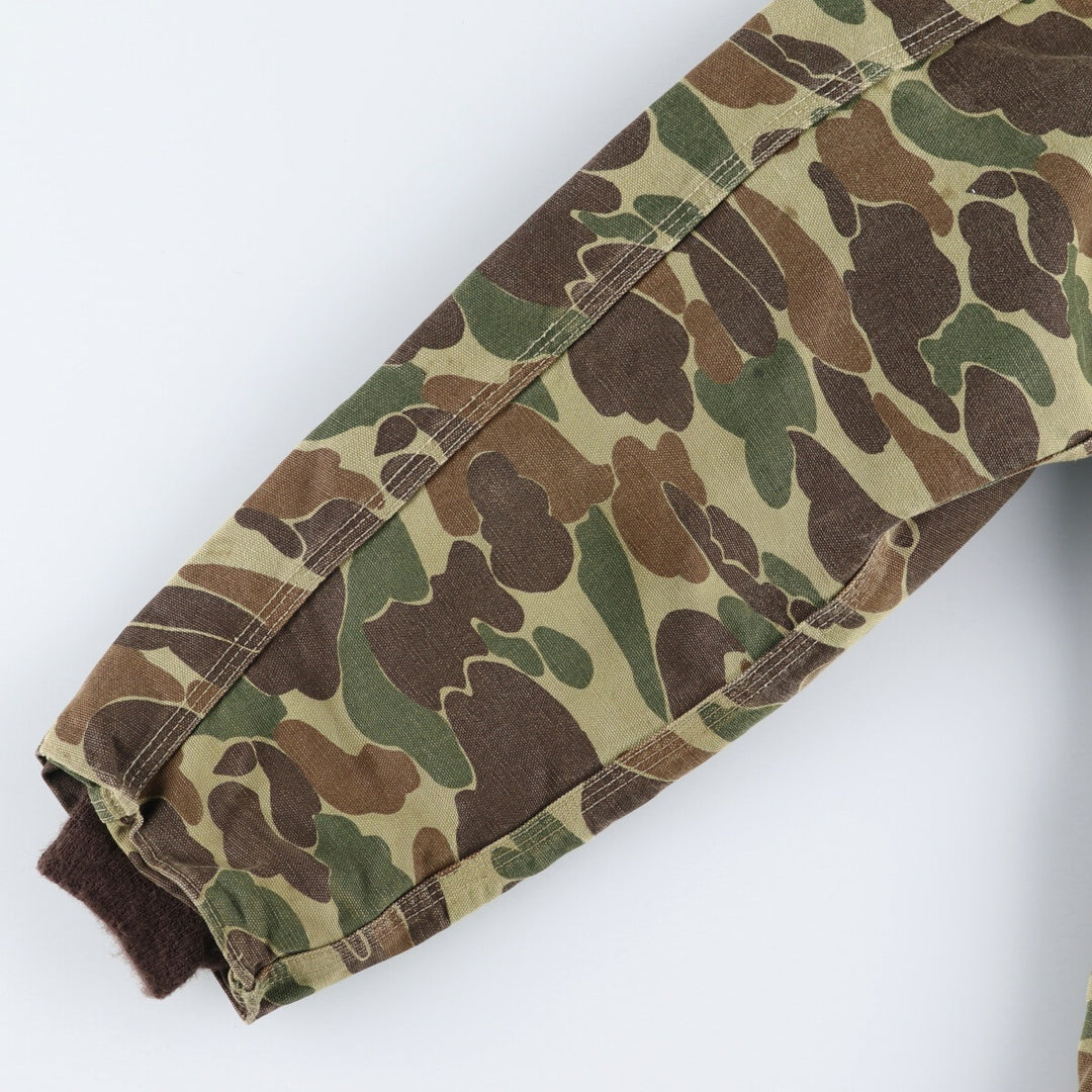 80's Carhartt 100th Anniversary Model Camouflage Pattern Duck Hunter Camo Duck Hunting Jacket Men's L Size Vintage /evb008400