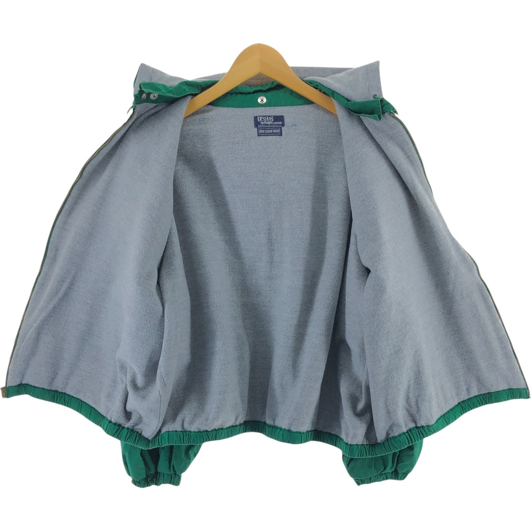 90'S POLO by Ralph Lauren hooded swing top sports jacket made in USA, men's XXL unclear green type Vintage Second Hand