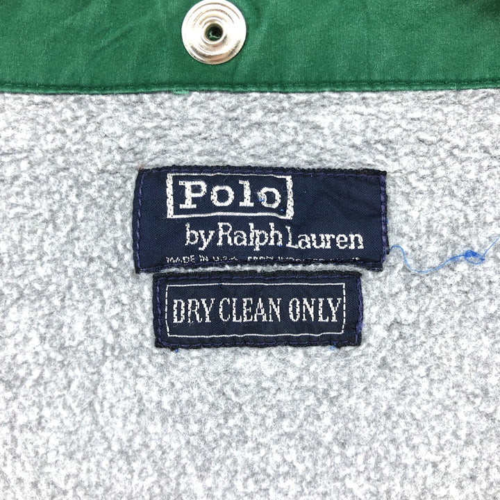 90'S POLO by Ralph Lauren hooded swing top sports jacket made in USA, men's XXL unclear green type Vintage Second Hand