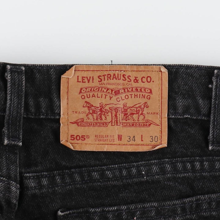 90'S Levi's 505 REGULAR FIT STRAIGHT LEG tapered denim pants made in USA men's w33 equivalent vintage /evb008459