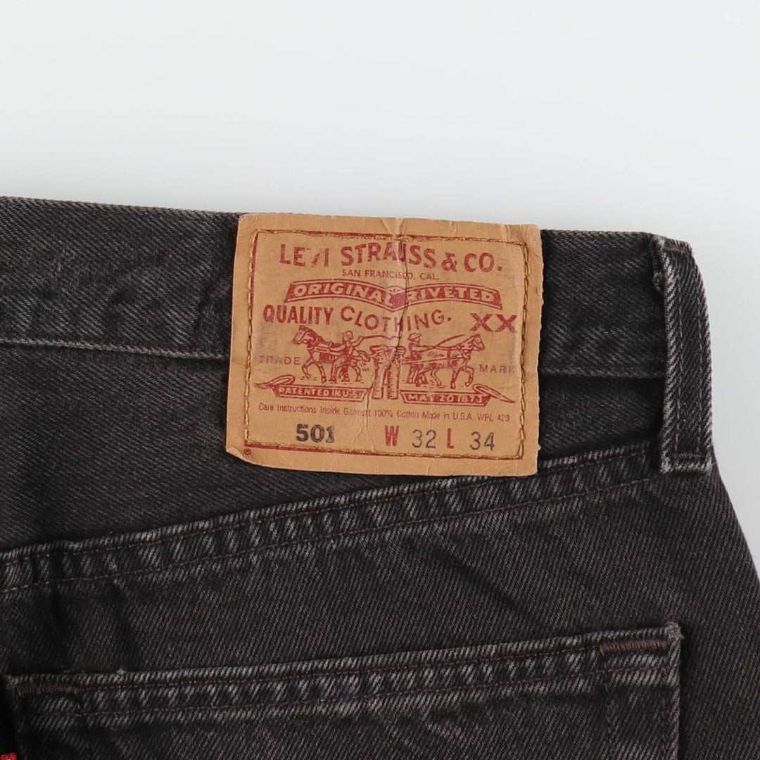 90'S Levi's 501 Black Denim Straight Denim Pants Made in USA Men's W32 Vintage /evb008478