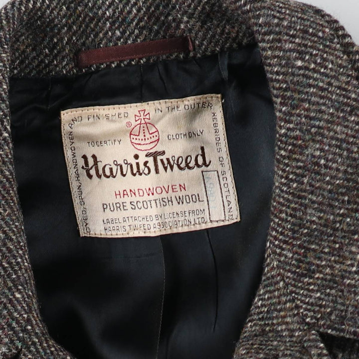 70'S Richman BROTHERS Harris Tweed Tweed Balmacaan Coat Men's Size L Vintage /evb008497