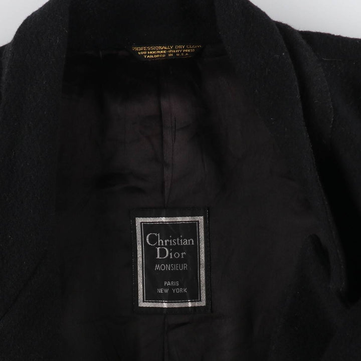 80'S Christian Dior MONSIEUR double-breasted wool Chester coat made in USA, men's XL size /evb008499