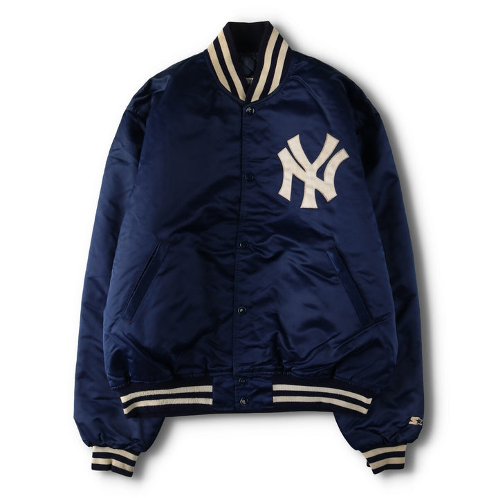 90'S Starter MLB New York Yankees Nylon Stadium Jacket Award Jacket Made in USA Men's XL Nylon navy blue type Vintage Second Hand