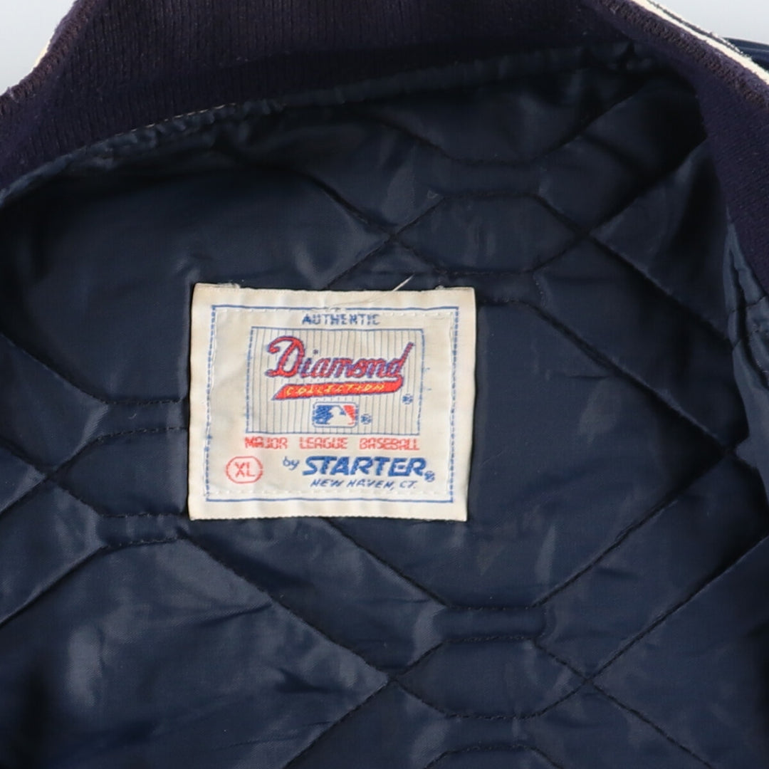 90'S Starter MLB New York Yankees Nylon Stadium Jacket Award Jacket Made in USA Men's XL Nylon navy blue type Vintage Second Hand
