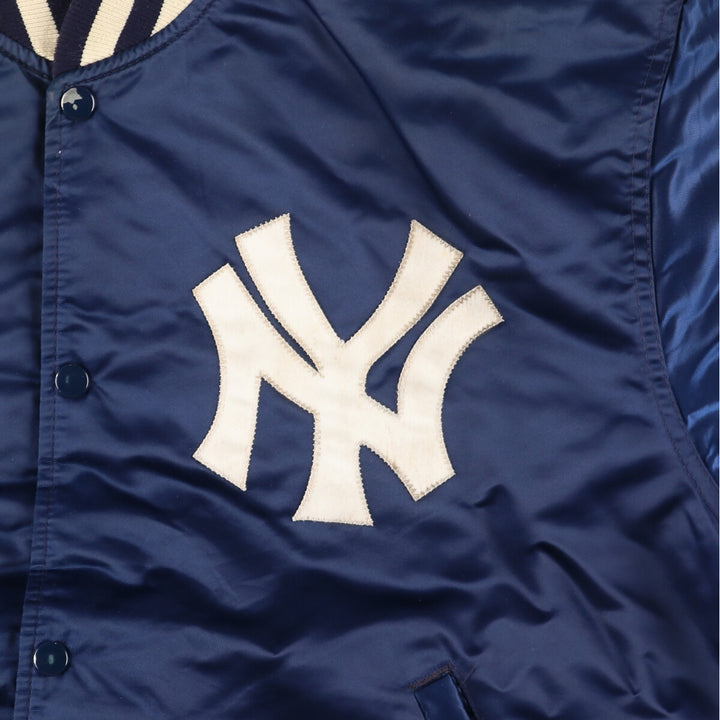 90'S Starter MLB New York Yankees Nylon Stadium Jacket Award Jacket Made in USA Men's XL Nylon navy blue type Vintage Second Hand