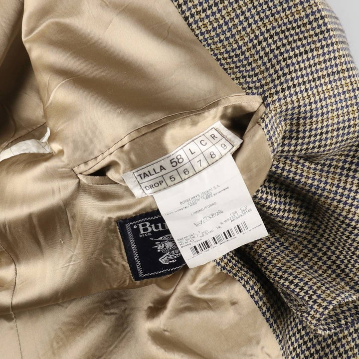 Burberry's Gun Club Check Wool Tailored Jacket Made in Spain Men's XXL /evb008524