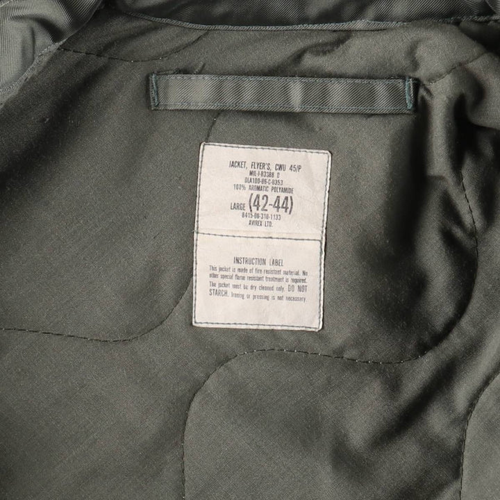 80'S US military genuine CWU-45/P military flight jacket made in USA LARGE (42-44) equivalent to men's L Vintage /evb008535