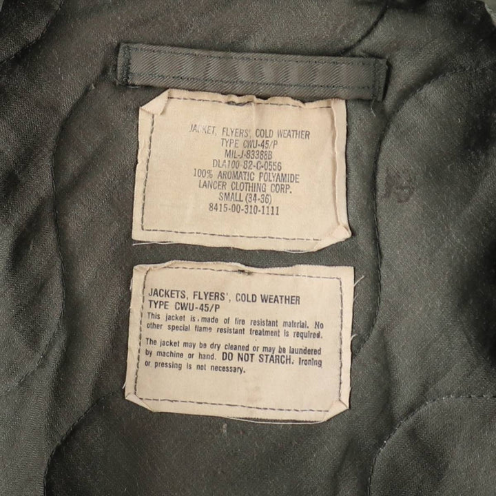 80'S US military authentic CWU-45/P military flight jacket made in USA SMALL (34-36) equivalent to men's S Vintage /evb008537