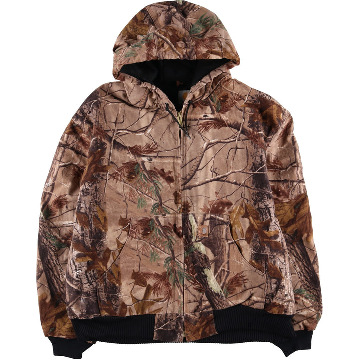 Carhartt Active Jacket Camouflage Pattern Real Tree Camo Duck Full Zip Hoodie Men's XXL /evb008552