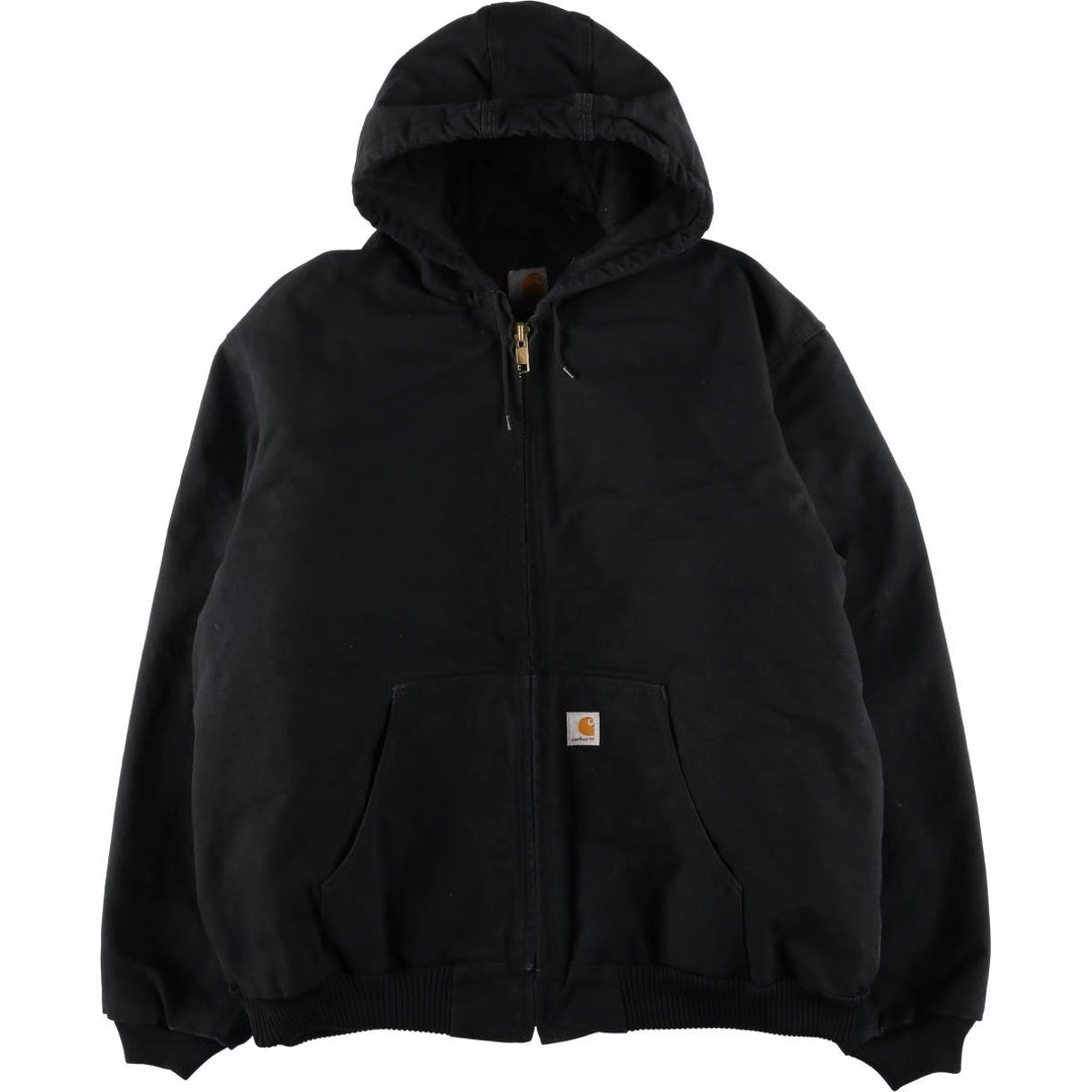 Carhartt Active Jacket, Padded Duck Full-Zip Hoodie, Made in USA, Men's XXL cotton black type Vintage Second Hand