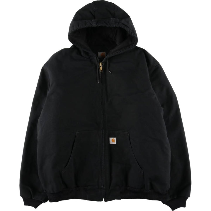 Carhartt Active Jacket, Padded Duck Full-Zip Hoodie, Made in USA, Men's XXL cotton black type Vintage Second Hand