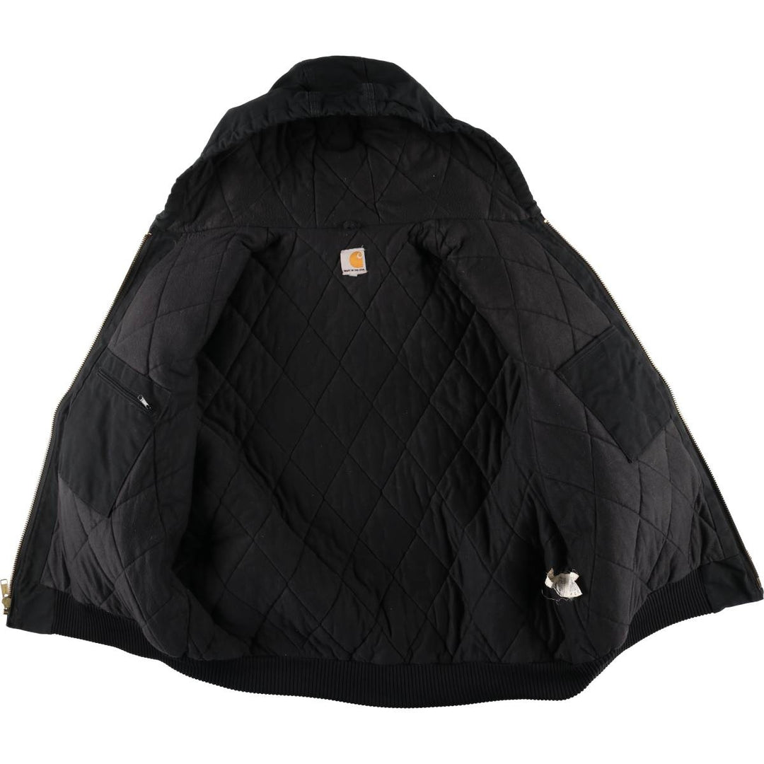 Carhartt Active Jacket, Padded Duck Full-Zip Hoodie, Made in USA, Men's XXL cotton black type Vintage Second Hand