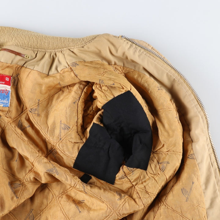 70s-80'S Catalina Varsity Derby Jacket, Cup Shoulder Jacket, Made in USA, Men's XL equivalent, Vintage unclear Beige type Vintage Second Hand