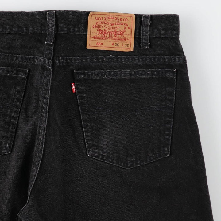 90'S Levi's 550 Black Denim Tapered Denim Pants Made in USA Men's W36 Vintage /evb008734