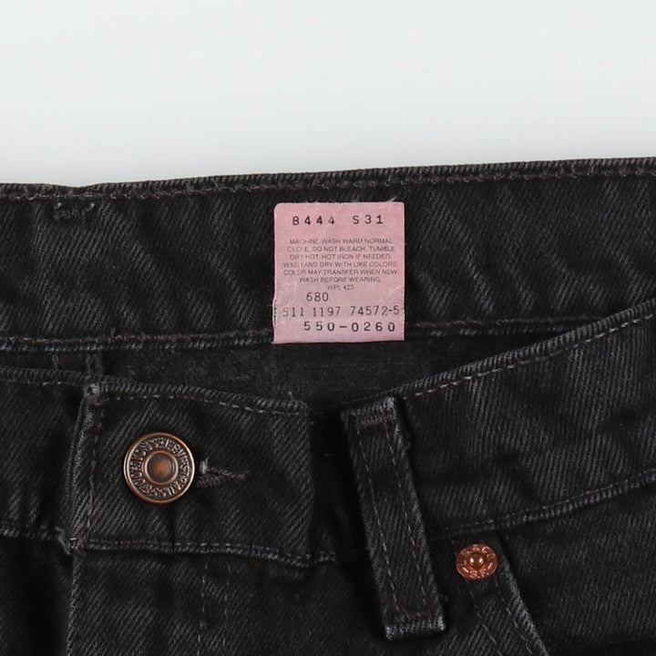 90'S Levi's 550 Relaxed Fit Black Denim Tapered Denim Pants Made in USA Men's W36 Vintage /evb008736