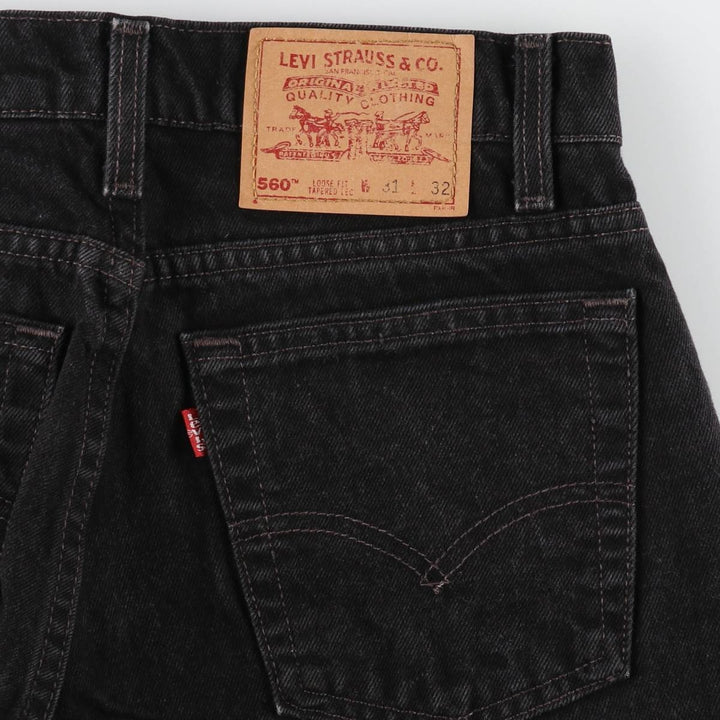 90'S Levi's 560 LOOSE FIT TAPERED LEG Black Denim Tapered Denim Pants Made in USA Men's W31 Vintage /evb008739