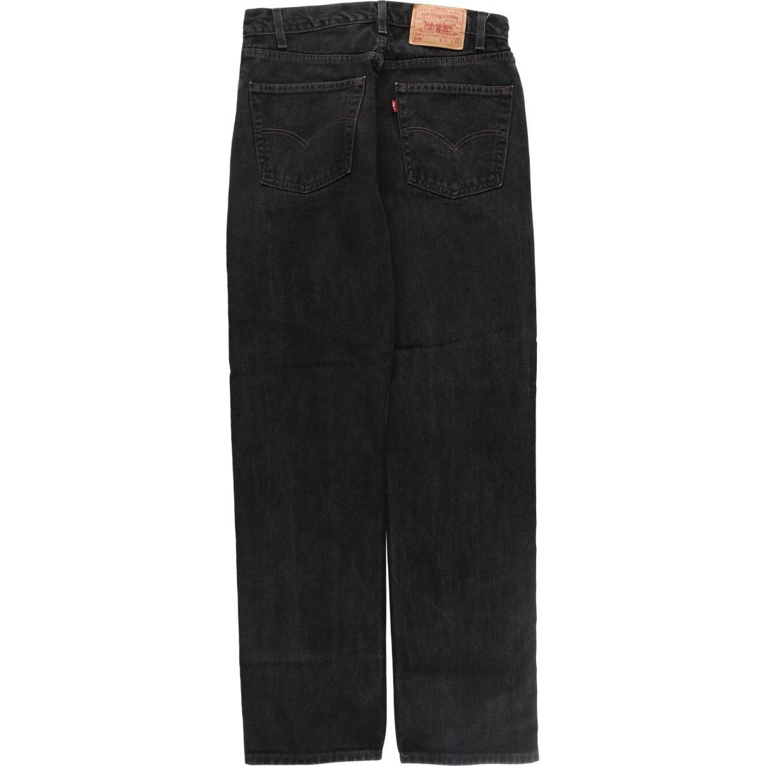 00'S Levi's 505 REGULAR FIT black denim tapered denim pants for men, size w32 /evb008752