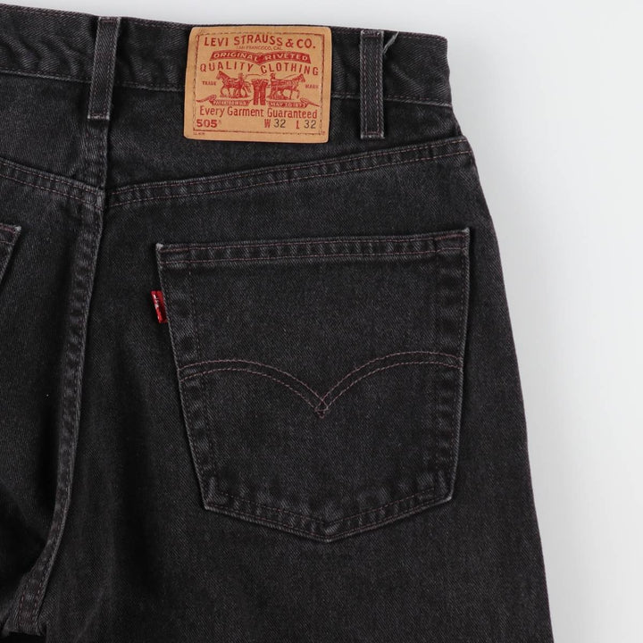 00'S Levi's 505 REGULAR FIT black denim tapered denim pants for men, size w32 /evb008752