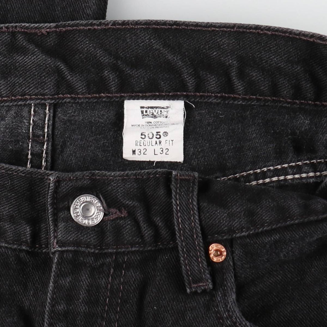 00'S Levi's 505 REGULAR FIT black denim tapered denim pants for men, size w32 /evb008752