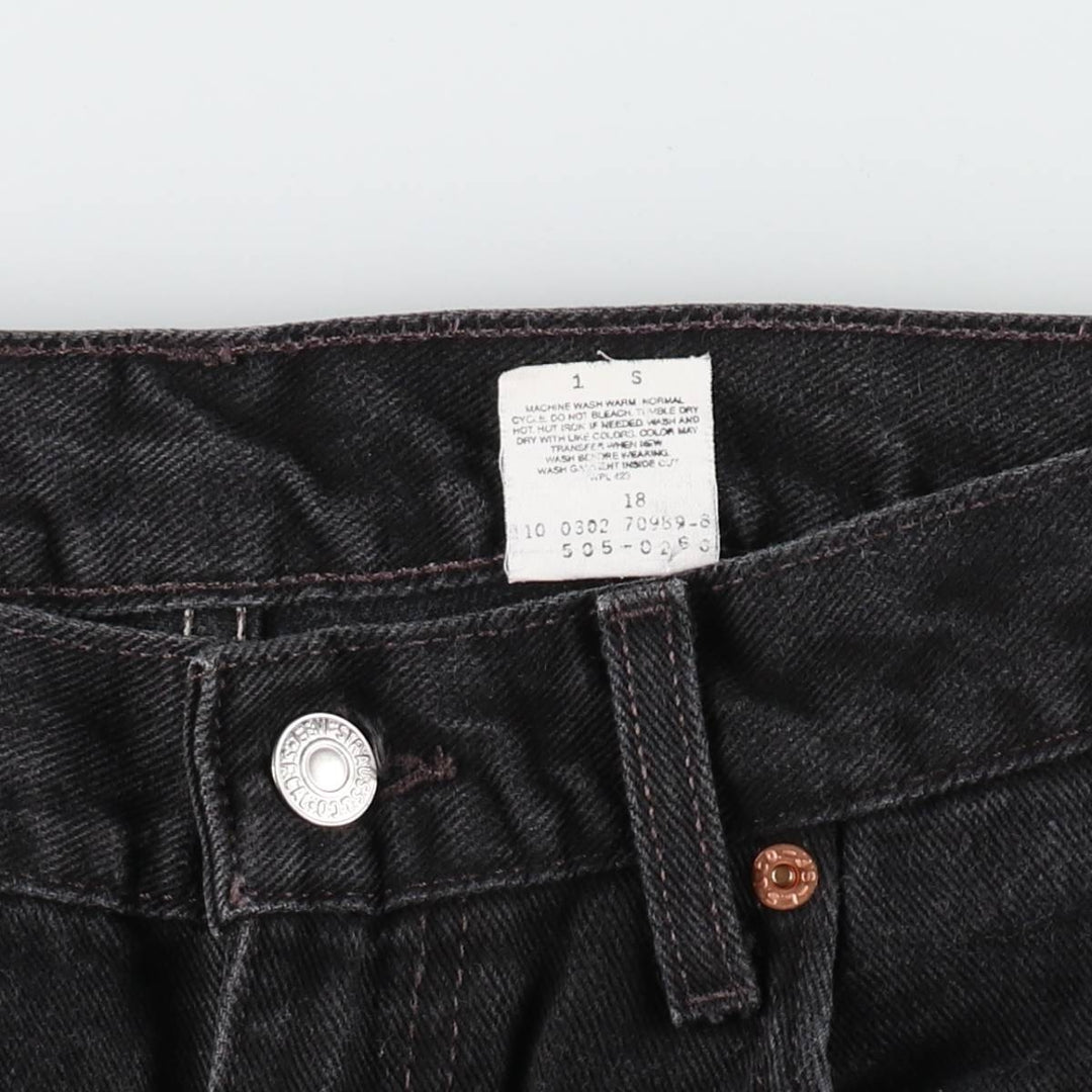 00'S Levi's 505 REGULAR FIT black denim tapered denim pants for men, size w32 /evb008752