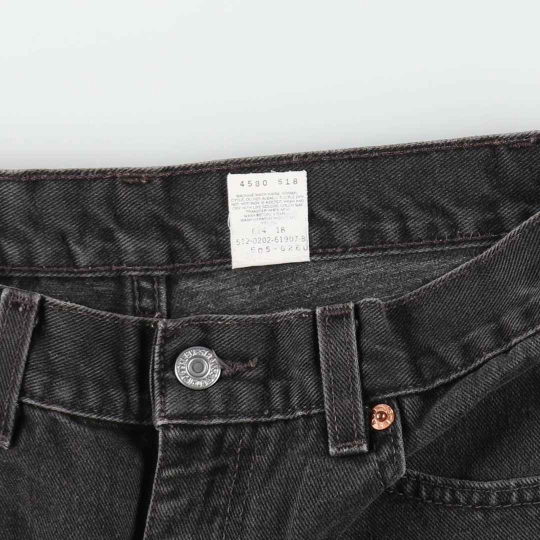 00'S Levi's 505 REGULAR FIT STRAIGHT LEG Black Denim Tapered Denim Pants Made in USA Men's W31 equivalent /evb008754