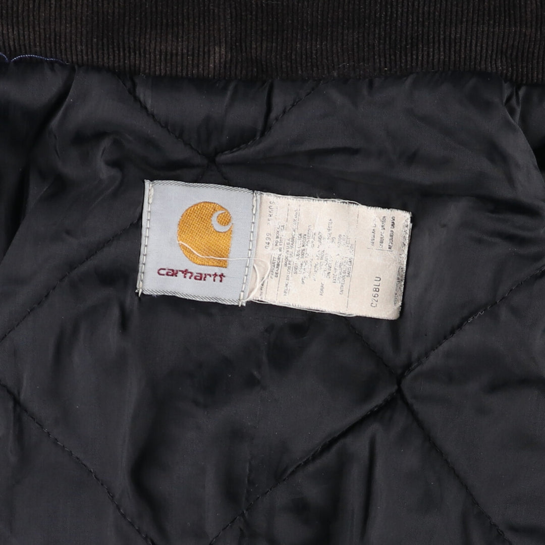 90'S Carhartt Traditional Coat Hooded Duck Work Jacket Made in USA Men's L Size Vintage /evb008767