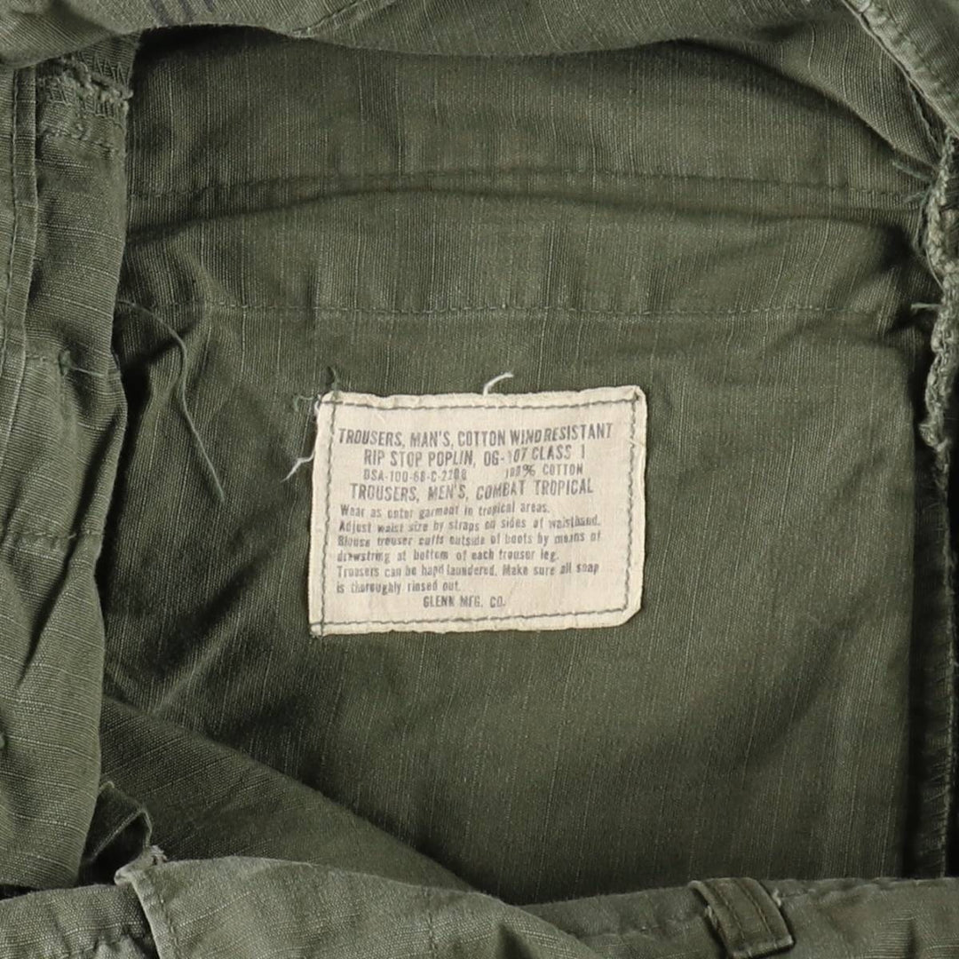 60'S US military genuine jungle fatigue pants 5th military cargo pants made in USA men's w29 equivalent vintage /evb008784