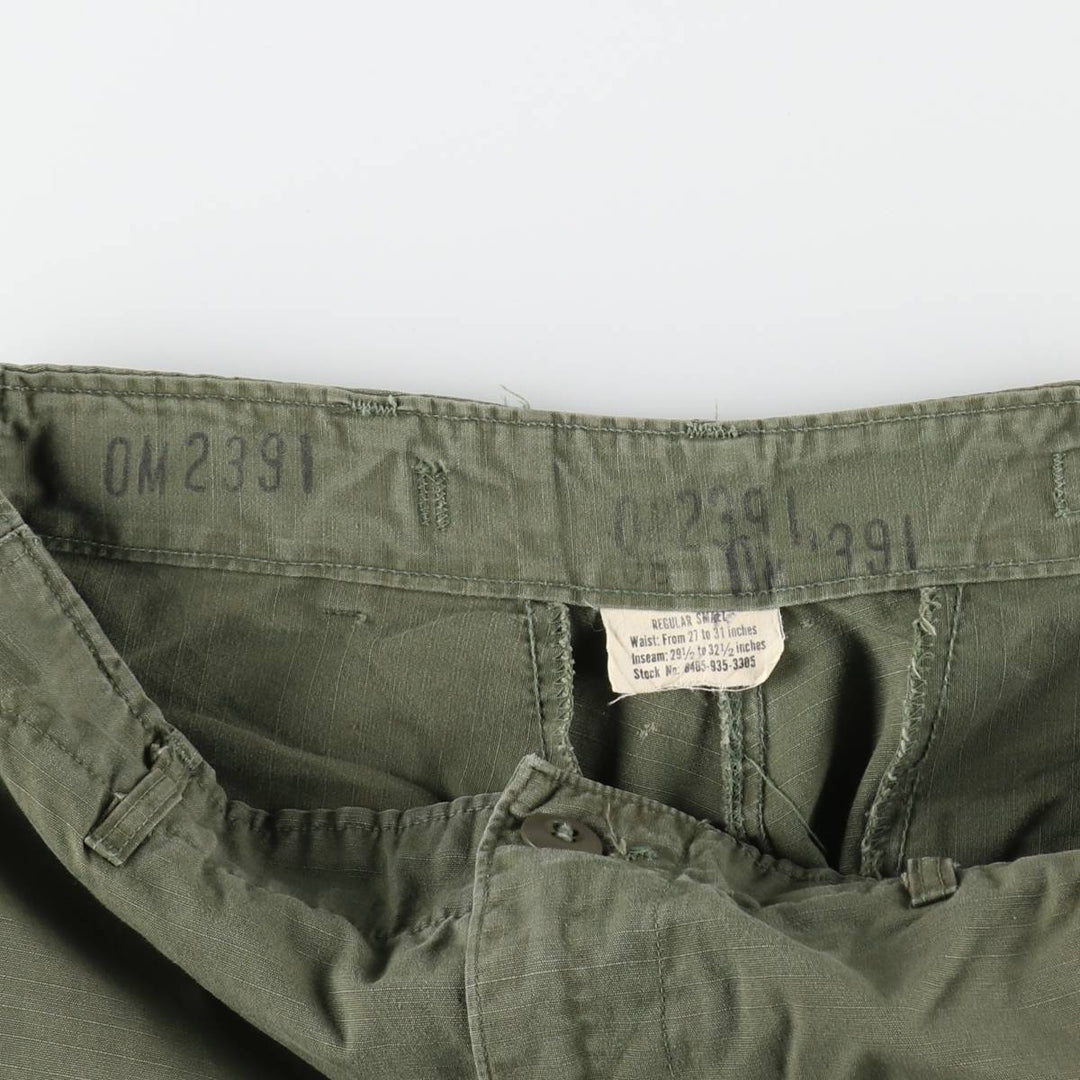 60'S US military genuine jungle fatigue pants 5th military cargo pants made in USA men's w29 equivalent vintage /evb008784