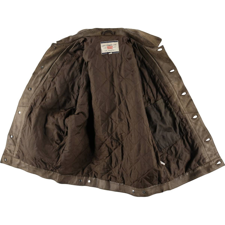 90'S Levi's LEVI STRAUSS AND CO. Euro Model Trucker Jacket Leather Jacket Men's L Size Vintage /evb008789